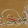 Caligrafía II . Satie . Gouache y acrílico sobre tabla . 14 x 18 cm . 2009