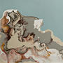 Himeros I . Sanguina, yeso, óleo sobre tela . 145 x 145 cm . 2004